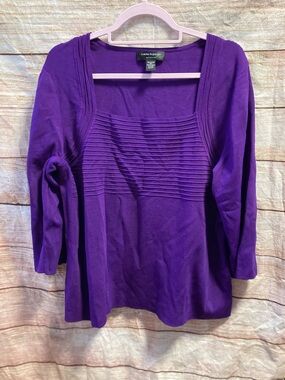 Cable & Gauge 2X purple sweater